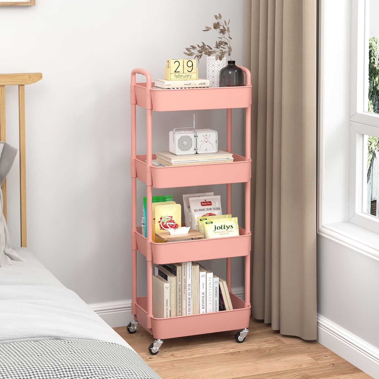 Plastic Rolling Utility Cart, Storage Trolley, Movable Storage Organizer, Storage Cart -3 Tier Plastic Rolling Utility Cart, Storage Trolley, Movable Storage Organizer, Storage Cart -3 Tier